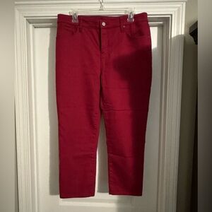 Chicos Cherry Red Slim Leg Crop NWOT size Chicos 2/12